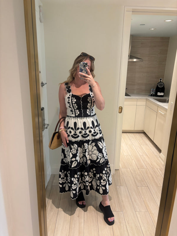 Tiered Floral Midi Dress