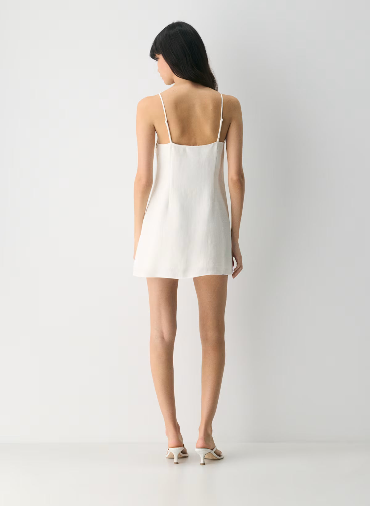 Sixth Dress -Linen squareneck mini dress