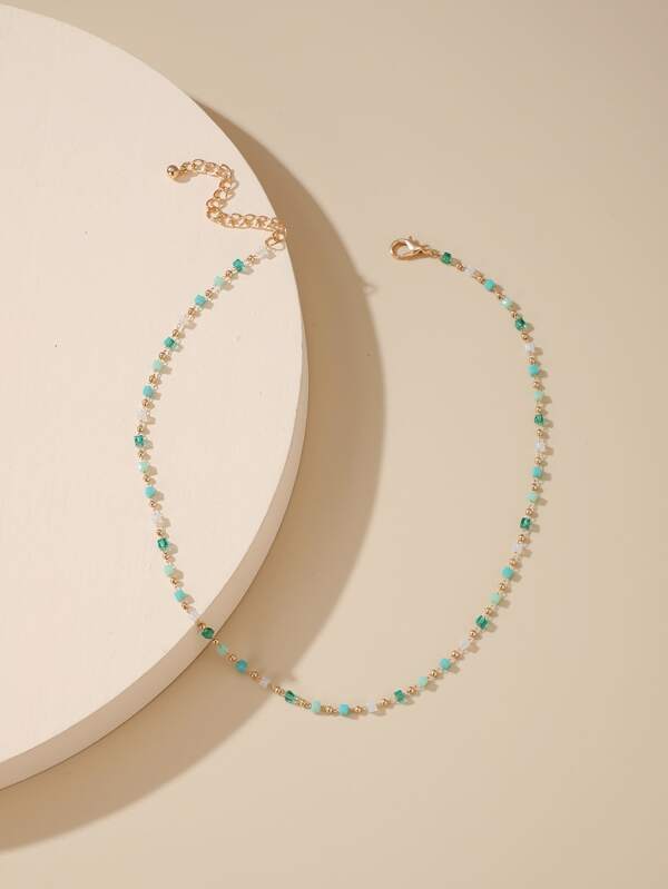 Geometric Beaded Necklace for Women