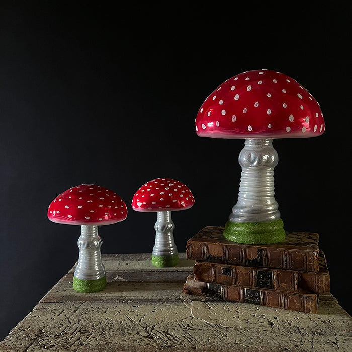 Glass Mushroom (amanita muscaria) Decorative Object Small