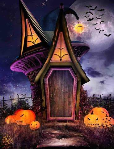 Horror Magic House Pumpkin Photography For Halloween Backdrop Shopbackdrop