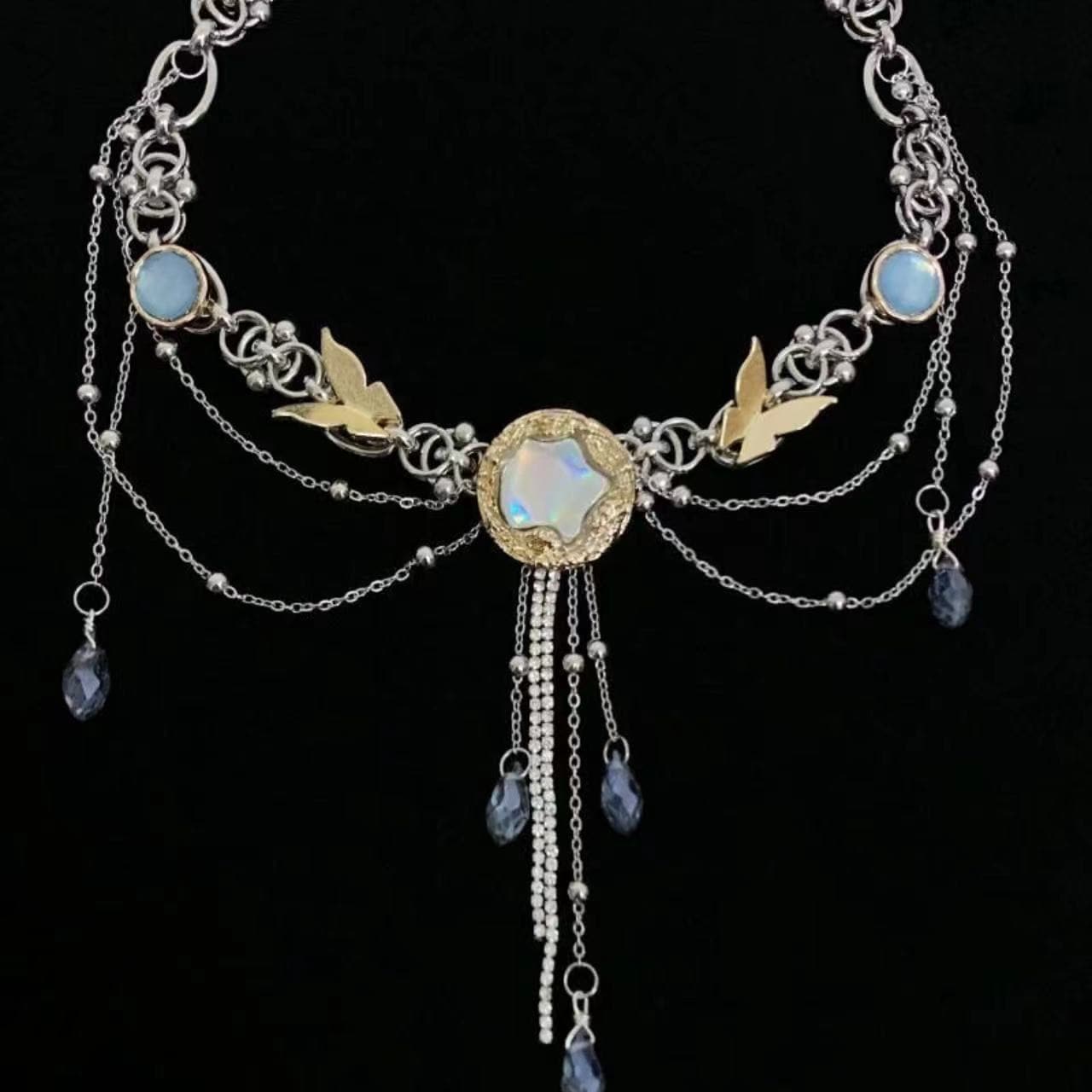 Butterfly pendant print choker necklace | Festival Outfits Women