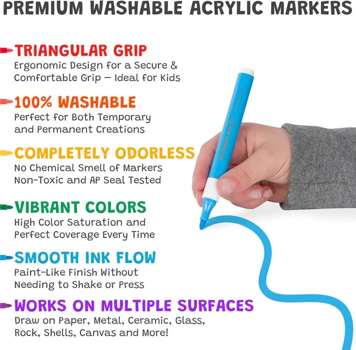 Magic Stix Washable Acrylic Markers, 36pk