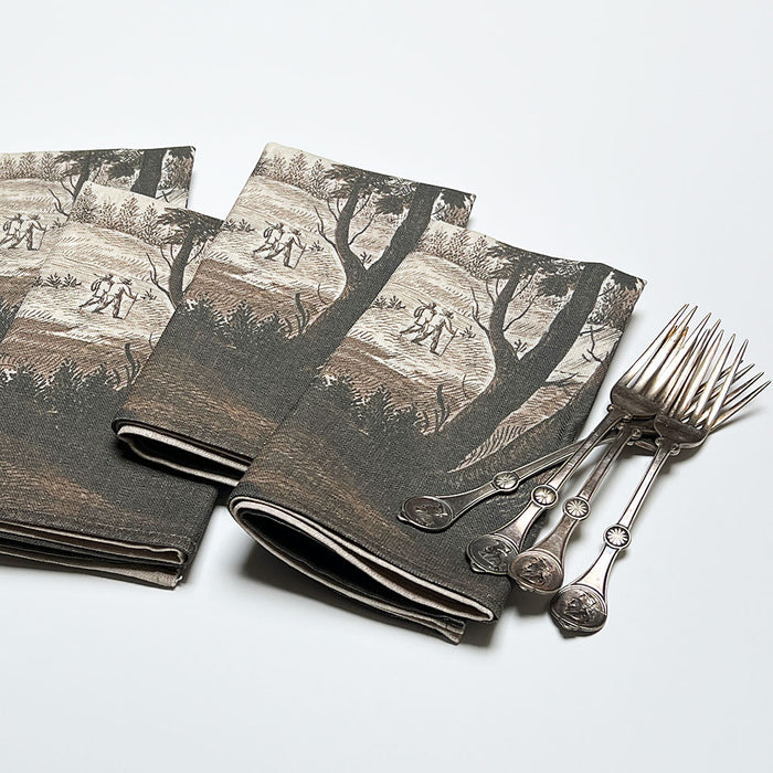 PATCH NYC Italian Landscape Sepia Linen Napkins (Set of 4)