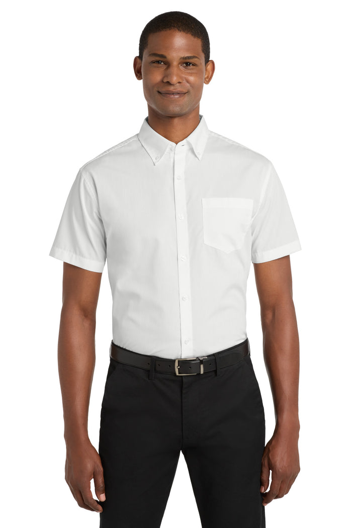Port Authority® Short Sleeve Carefree Poplin Shirt. W101