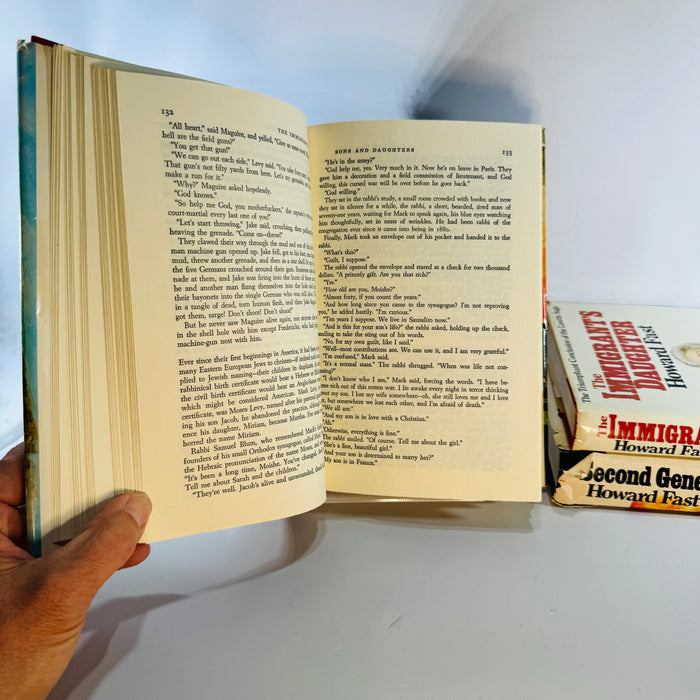 Vintage Historical Fiction Howard Fast Trilogy Bundle — The Immigrants, Second Generation & The Immigrant’s Daughter (1977–1985) — Houghton Mifflin | Family Saga