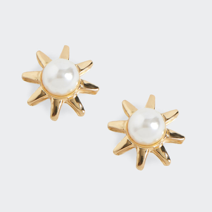 Whispers Sun Stud with Pearl