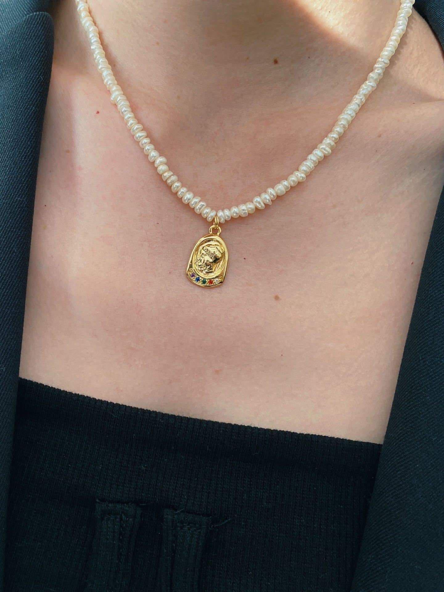 Elegant Coin Pearl Necklace for Women