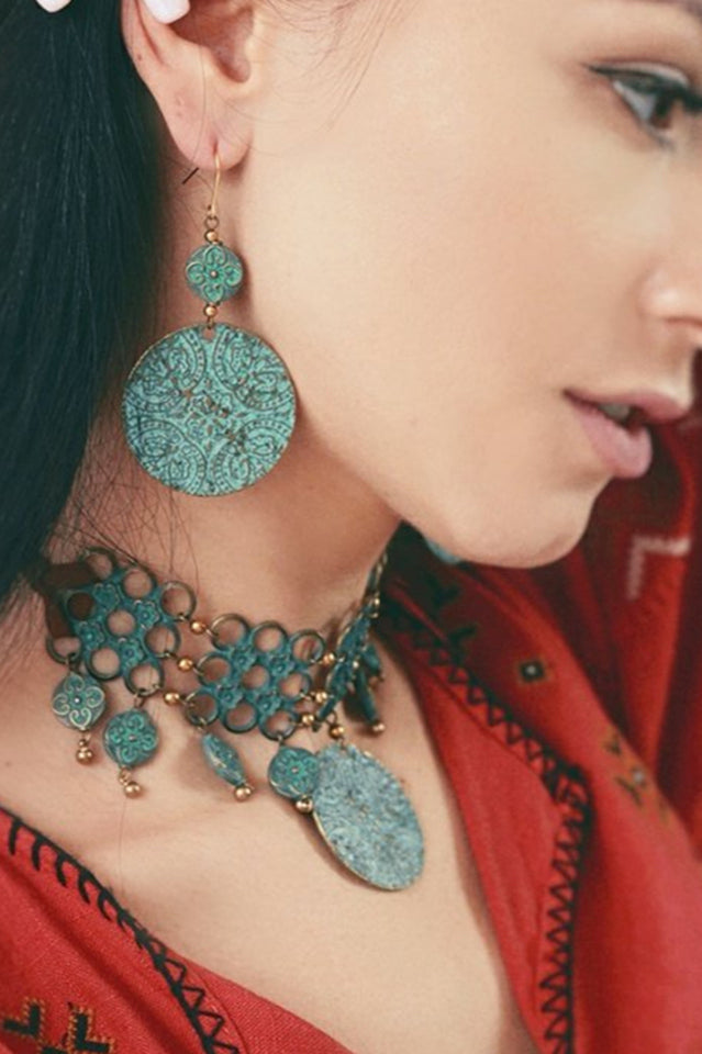 Nepalese Vintage Necklace and Earring Set
