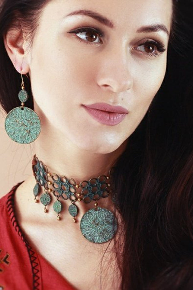 Nepalese Vintage Necklace and Earring Set