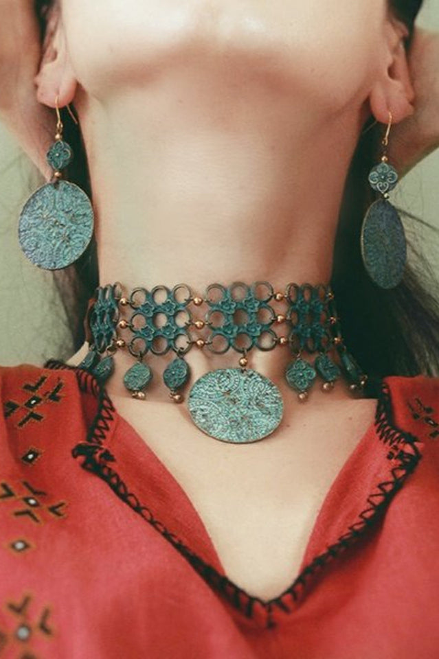 Nepalese Vintage Necklace and Earring Set