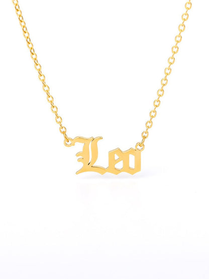 12pcs Constellation Letter Charm Necklace for Women