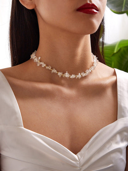 1pc Transparent Stone Decor Necklace for Women