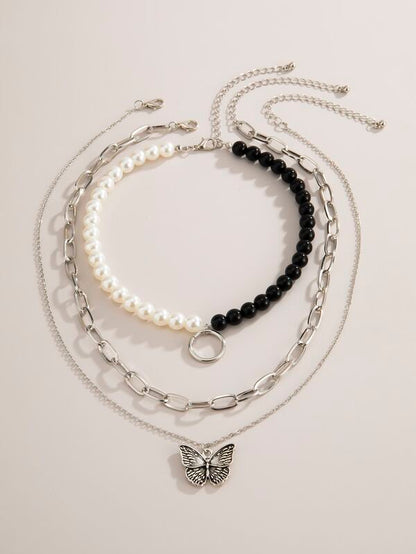 3pcs Butterfly Charm Necklace for Women