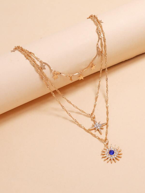 3pcs Star Decor Necklace for Women