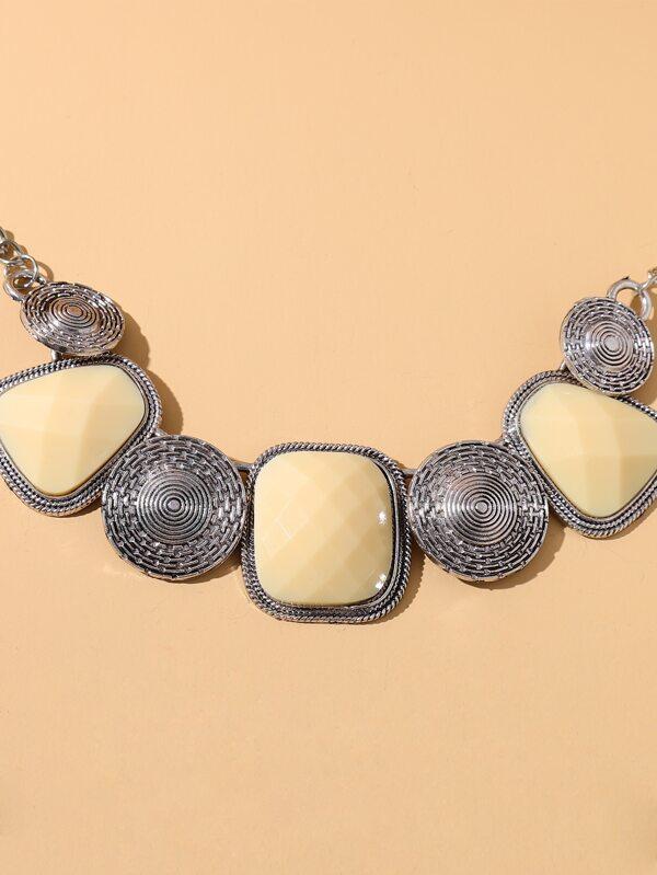 Textured Metal Decor Necklace for Women