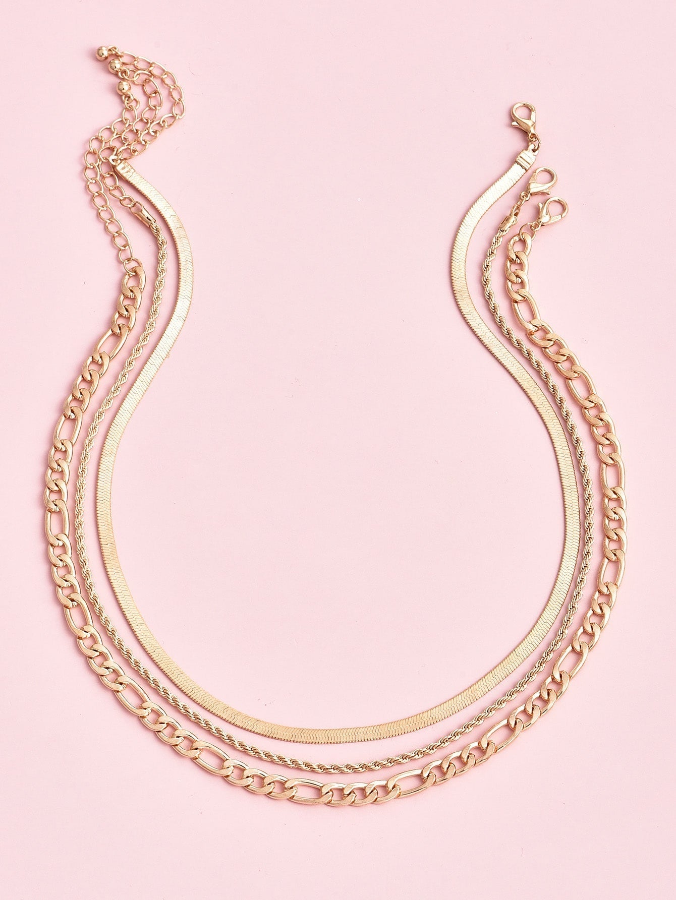 3pcs Metal Chain Necklace for Women