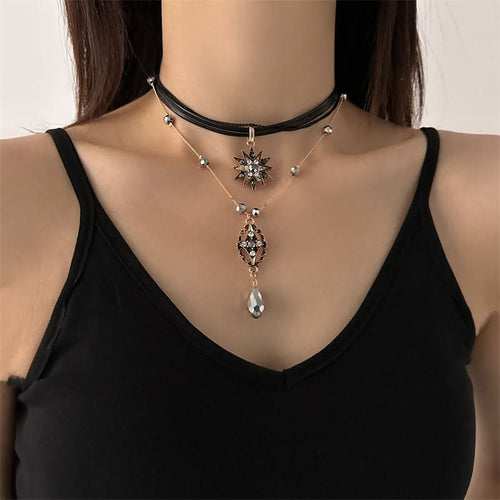 Cuban pendant layered beaded necklace  | Festival Outfits Women