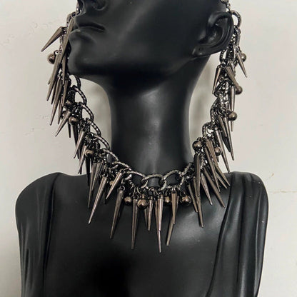 Rivet pendant leopard print necklace  | Festival Outfits Women