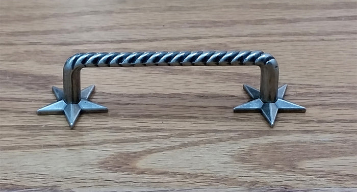 2 Star Drawer Pull-Old Silver finish - Wild West Hardware
