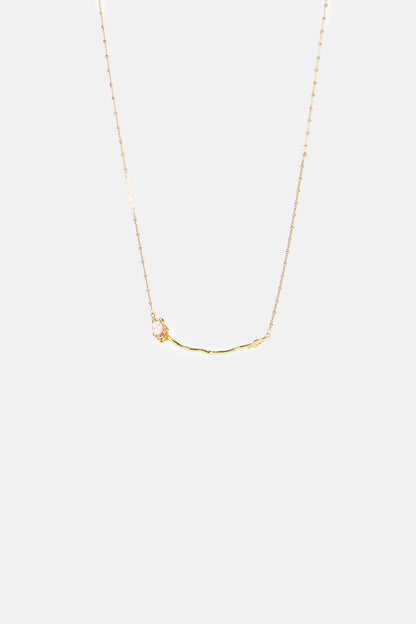 Faux Pearl Rose Necklace