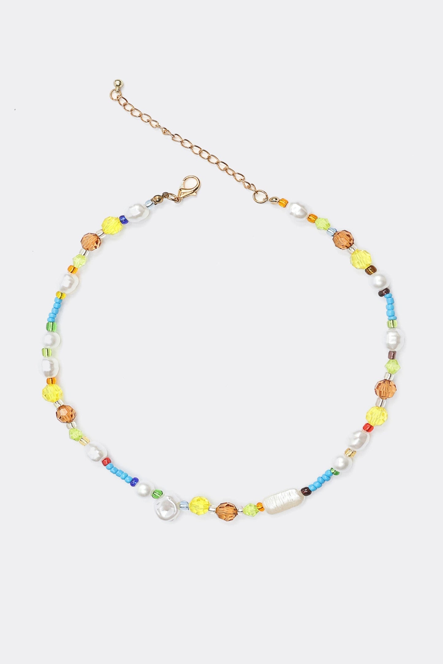 Faux Pearl Beaded Pendant Necklace