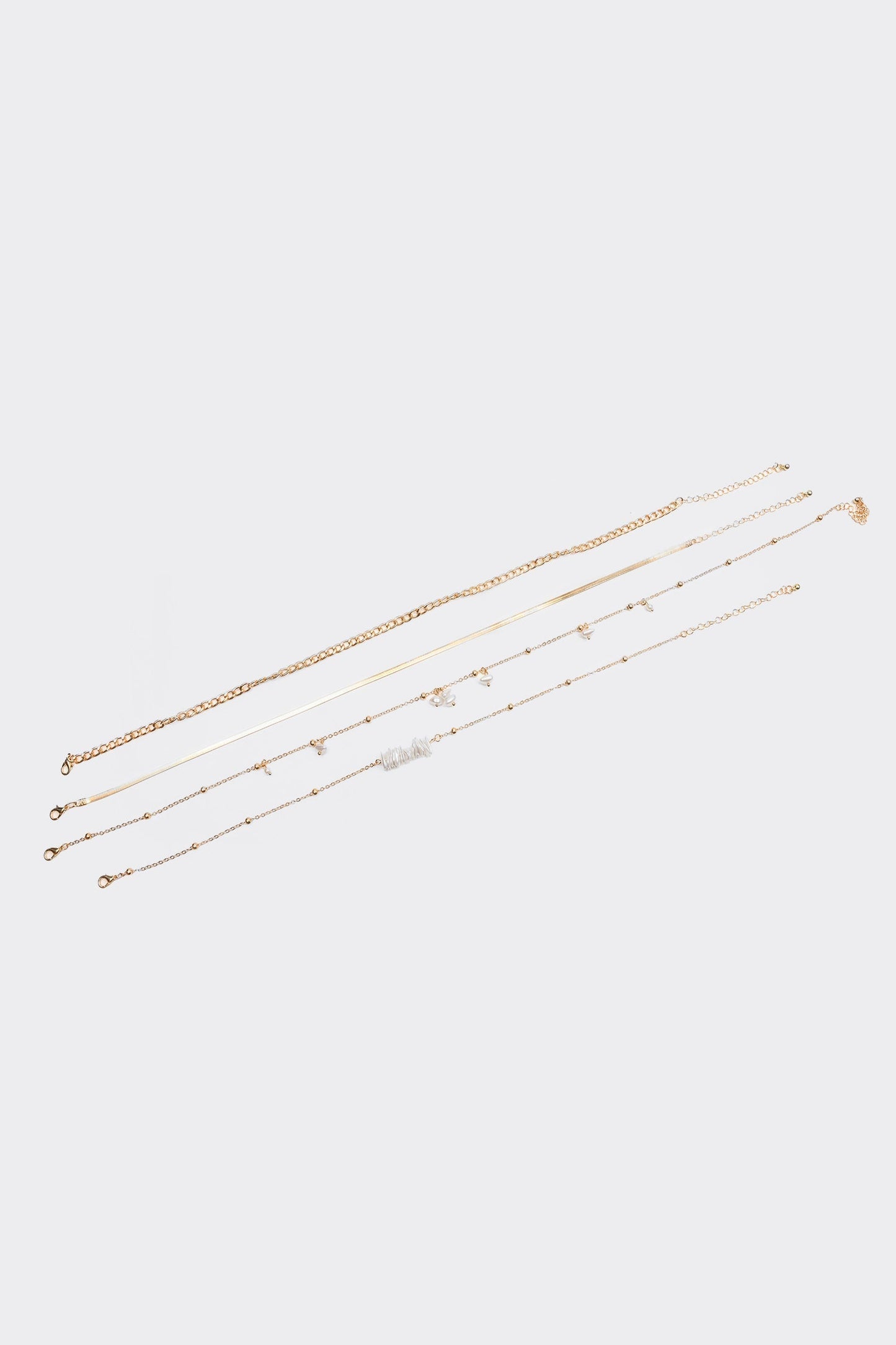 Faux Pearl Metal Multi-Layered Necklace