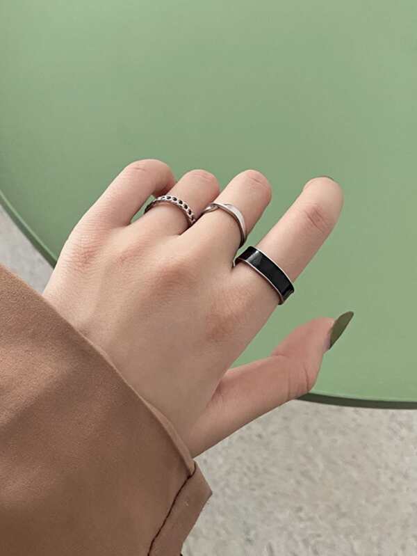 3pcs Chain Decor Ring for Women