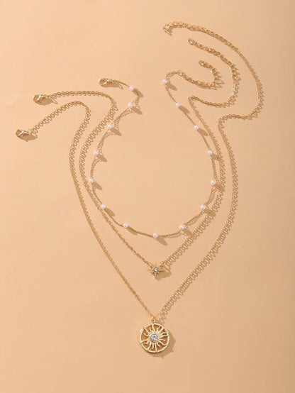 3pcs Sun Charm Necklace for Women