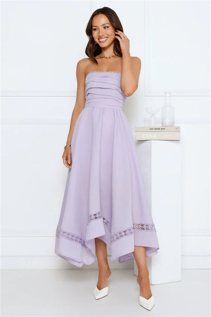 Visit The Moon Strapless Midi Dress Lilac
