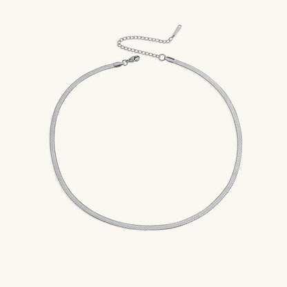 Sleek Grace - Gold Herringbone Necklace