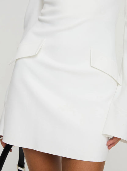 Carters Long Sleeve Mini Dress White