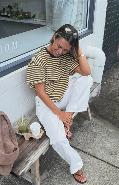 Clara Star White Denim Low Rise Jeans
