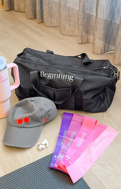 Beginning Boutique Black Duffle Bag
