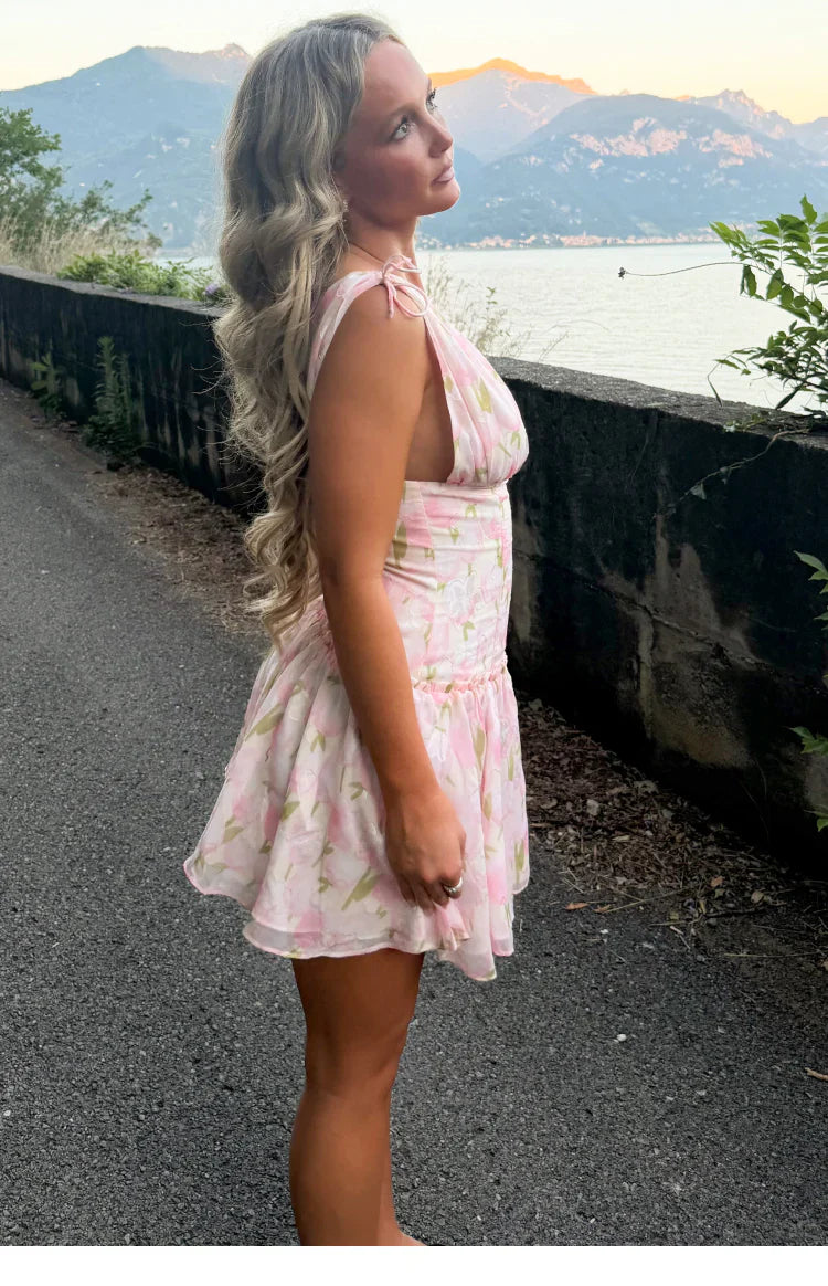 Effie Pink Floral Mini Dress