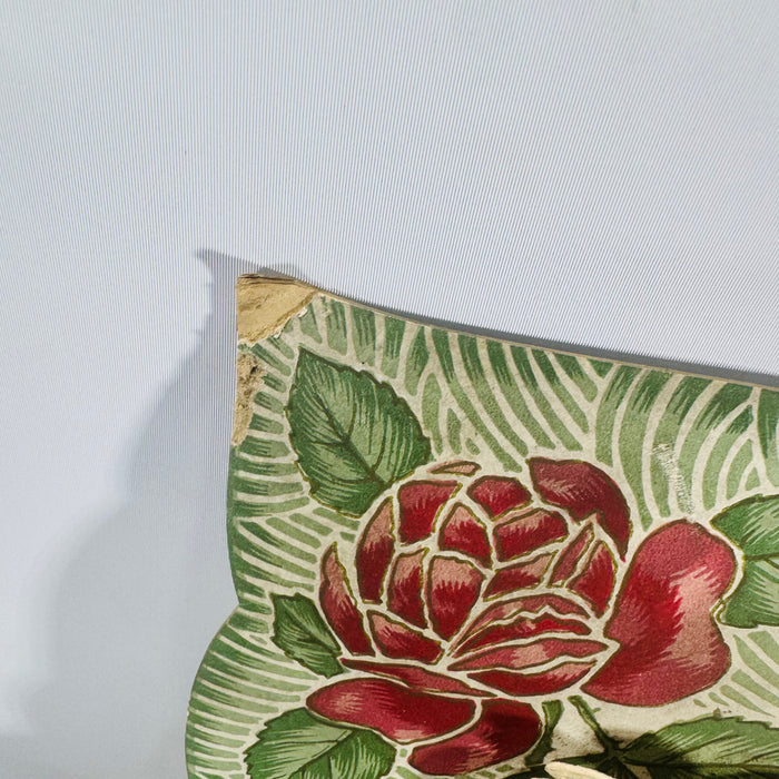 Antique Stand-Up Victorian Valentine Card (c.1909–1912) — Embossed Cherub, Dove & Roses — 10" x 7"