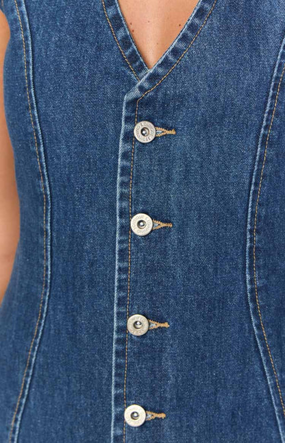 Isla Dark Wash Denim Mini Dress