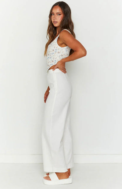 Julian Linen Pants White