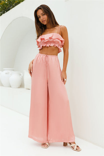 Coral Cove Satin Pants Orange