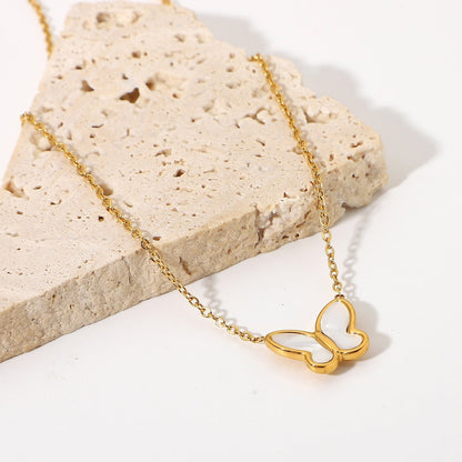 Seraphina Butterfly Pearl Necklace