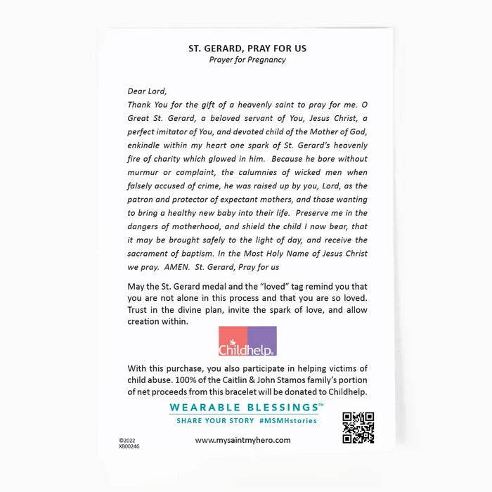 A Mother’s Love Fertility/Healthy Pregnancy Bracelet- St. Gerard
