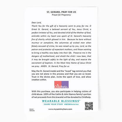 A Mother’s Love Fertility/Healthy Pregnancy Bracelet- St. Gerard