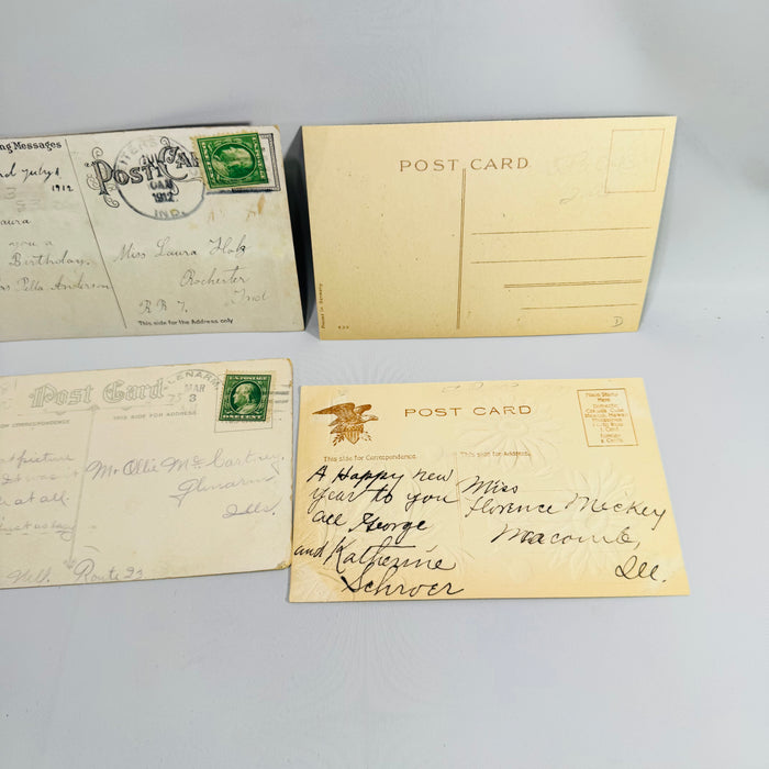 Antique Embossed Best Wishes Postcards Lot of 6 Floral Greeting Cards Germany Edwardian 1908–1914 Bundle