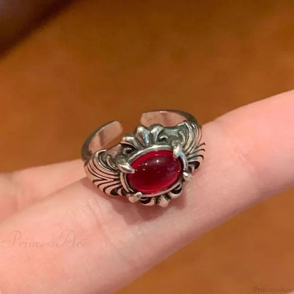 Antique Mysterious Crimson Crystal Cross Band