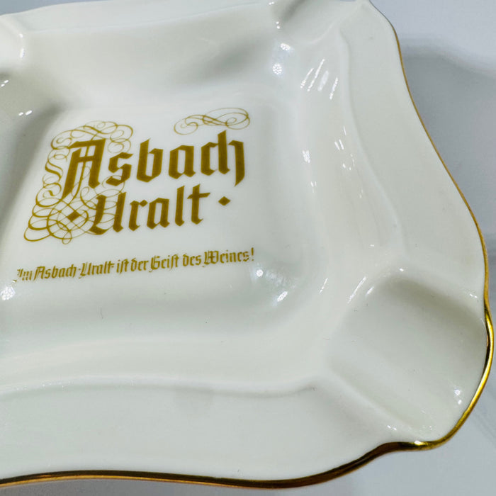 Asbach Uralt Ashtray Vintage German Porcelain Advertising Ashtray