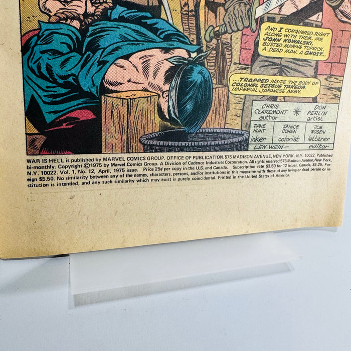 Bronze Age War Horror Comic — War Is Hell #12 (April 1975) — Chris Claremont, Don Perlin | Death Cover, Marvel, War Horror Comic