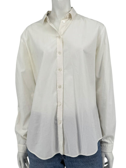 Burberry Brit White Stretch Cotton Nova Check Trim Button Front Shirt XL