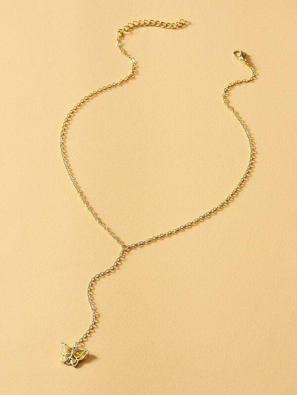 Butterfly Charm Y-lariat Necklace for Women