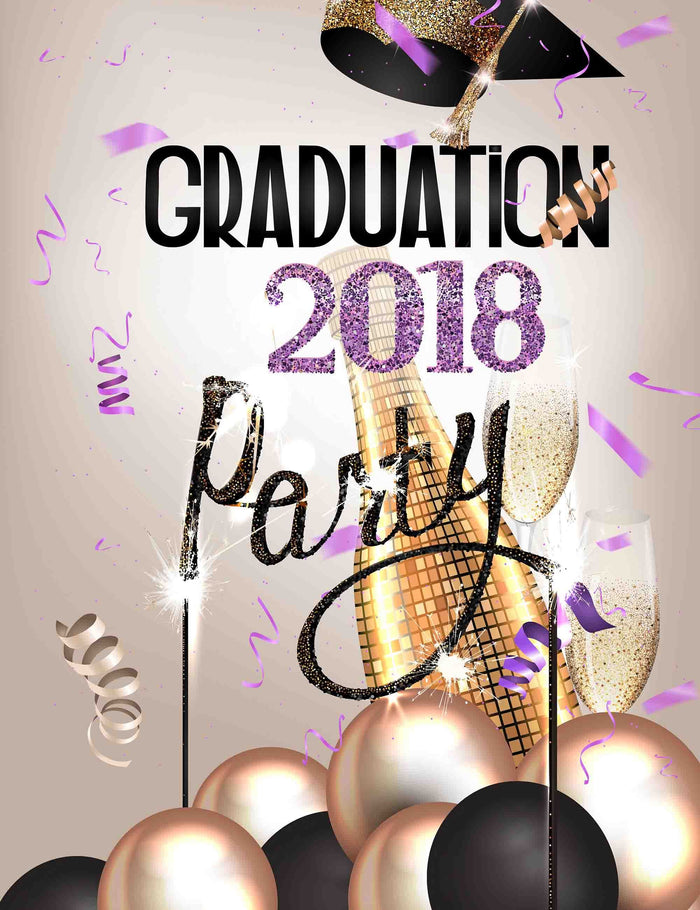 Champagne For Celebrating 2018 Graduation Party Backdrop Shopbackdrop