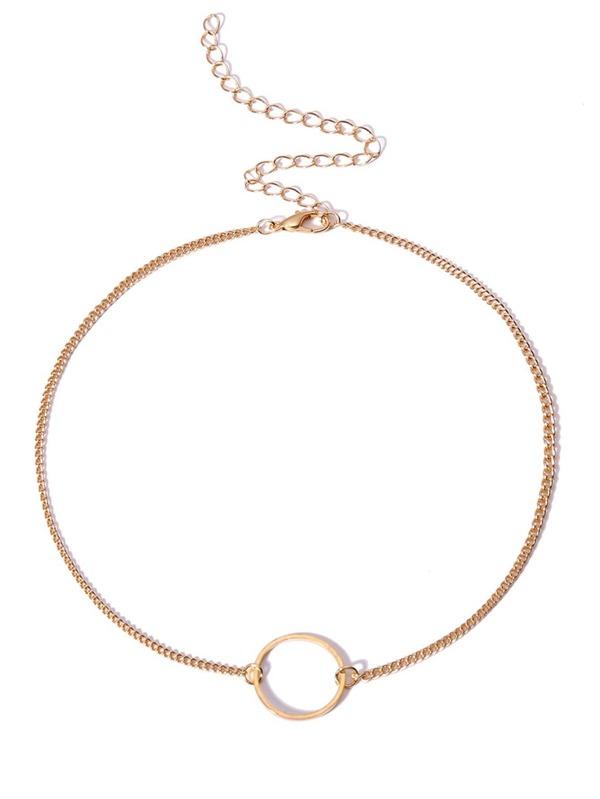 Circle Detail Choker Set 2pcs for Women